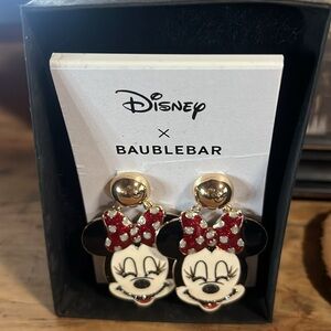 ✅Disney X Baublebar MINNIE MOUSE Stud Earrings W Lots Of Sparkle!  New!